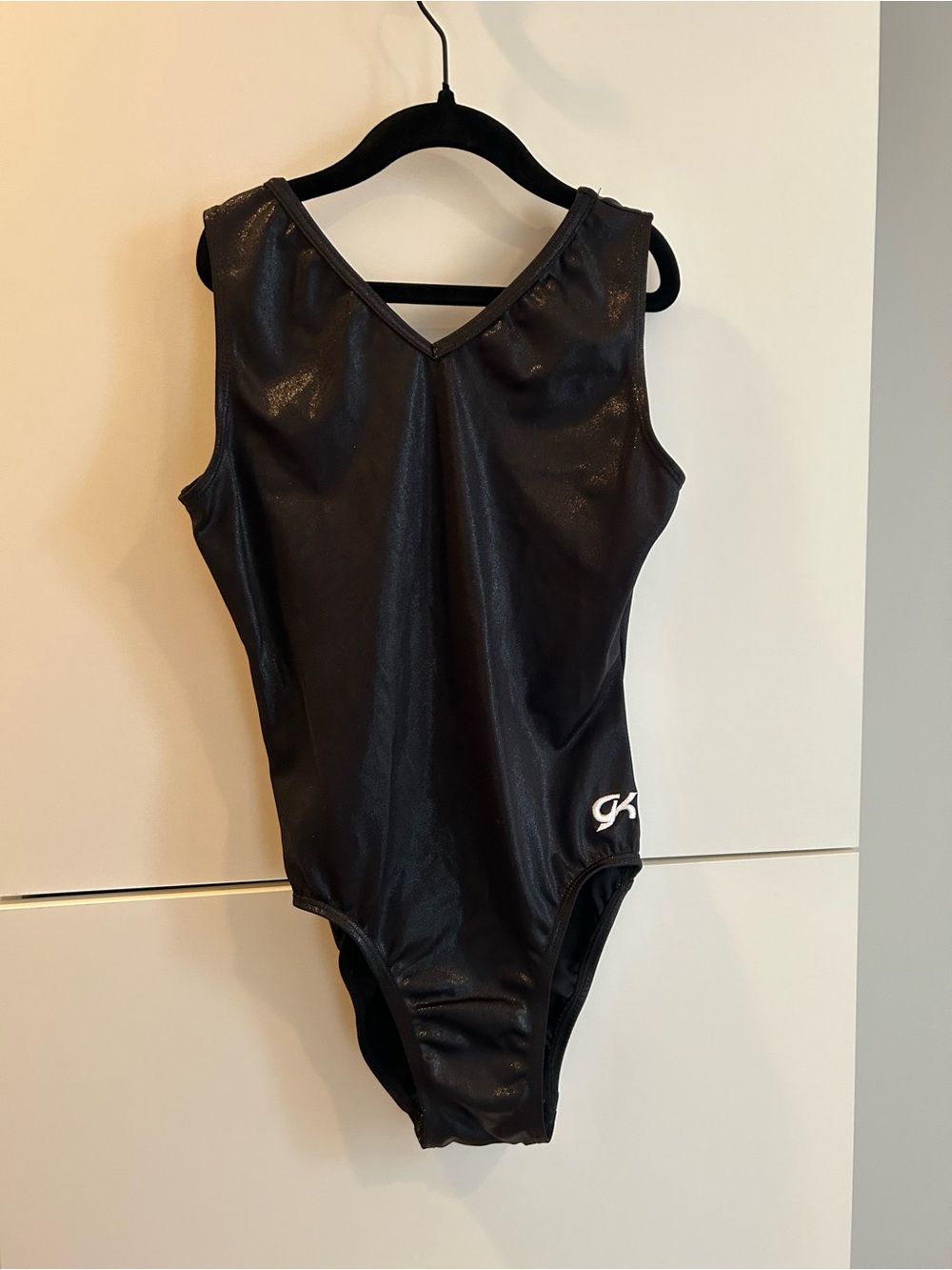 GK Black Shiny Gymnastics Leotard -Size CM - Picture 6 of 7